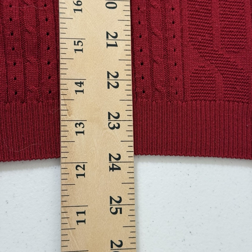 Alfred Dunner Women's XL Red Short‎ Sleeve Cable Knit Pullover Sweater Classic - Picture 9 of 12